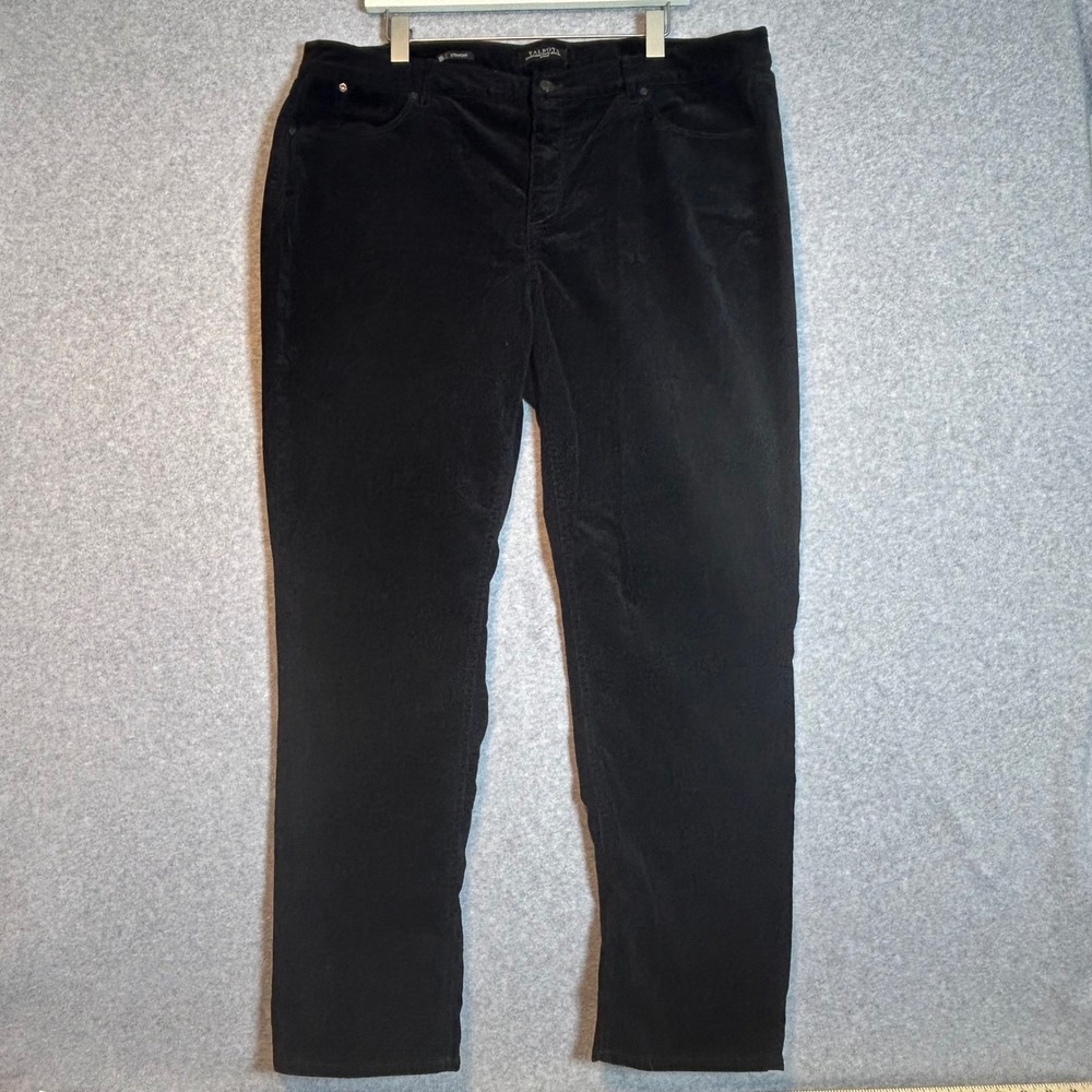 Talbots Corduroy Pants Womens 18 Black Straight Leg Flawless Five-Pocket Preppy